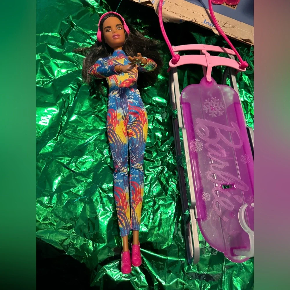 Barbie winter sports doll & sled